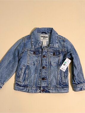OshKosh B’gosh Classic Denim Jacket Size 2T Toddler Unisex Blue Jean Coat School
